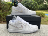 Authentic Air Jordan 1 Low White/Ice Blue Summit