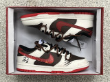 Authentic Nike Dunk Low Black/University Red White