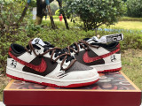 Authentic Nike Dunk Low Black/University Red White