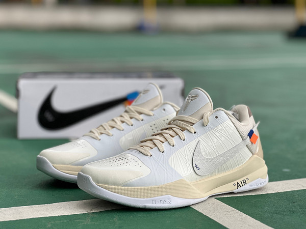 Authentic OFF WHITE X Nike Kobe 5 Proto Undftd-Pack Rice White