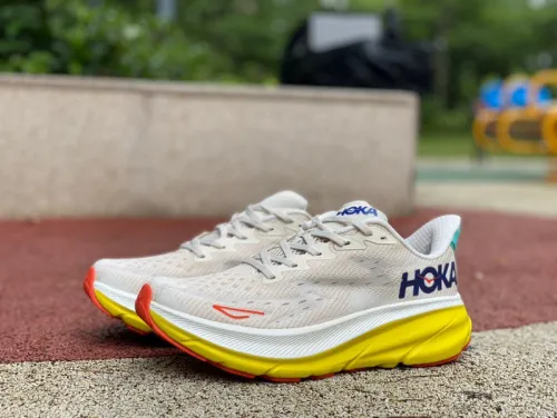Authentic HOKA ONE ONE Clifton 9 Rise White/Yellow