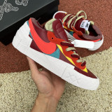 Authentic Nike Blazer x Kaws x Sacai Wine Red