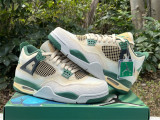 Authentic Air Jordan 4 Retro White/Green/Black