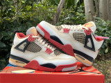Authentic Air Jordan 4 Retro White/Red