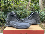 Authentic Air Jordan 12  Black Wolf Grey