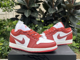 Authentic Air Jordan 1 Low Wine Red/White