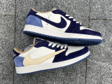 Authentic Travis Scott x Air Jordan 1 Low White/Purple/Blue