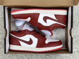 Authentic Air Jordan 1 Low Wine Red/White