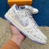 Authentic Nike Dunk Low Retro x Louis Vuitton Denim Light Grey