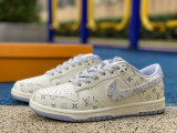 Authentic Nike Dunk Low Retro x Louis Vuitton Denim Light Grey