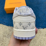 Authentic Nike Dunk Low Retro x Louis Vuitton Denim Light Grey