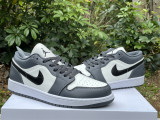 Authentic Air Jordan 1 Low White/Dark Grey