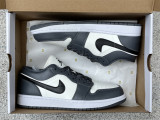 Authentic Air Jordan 1 Low White/Dark Grey