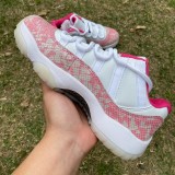 Authentic Air Jordan 11 Low Snakeskin Pink