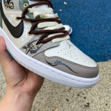Authentic Air Jordan 1 Low White/Grey/Green