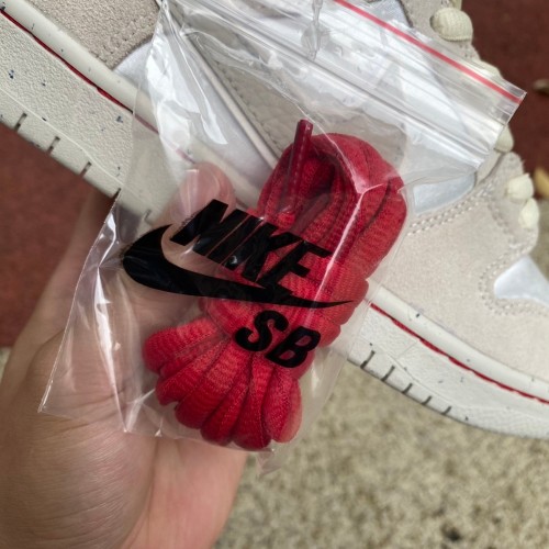 Authentic Nike Dunk Low Beige White/Red