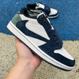Authentic Tracis Scott x Air Jordan 1 Low Golf TS Dark Blue/White