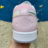 Authentic Air Jordan 1 Low White/Ice Blue/Pink