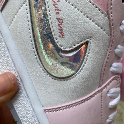 Authentic Air Jordan 1 Low White/Ice Blue/Pink
