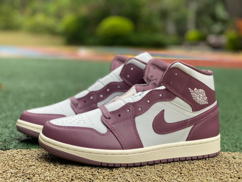 Authentic Nike Air Jordan 1 Mid Purple/White