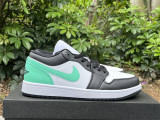Authentic Air Jordan 1 Low Black/White/Green