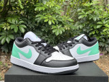 Authentic Air Jordan 1 Low Black/White/Green