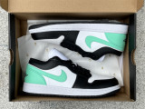 Authentic Air Jordan 1 Low Black/White/Green