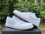 Authentic Air Jordan 1 Low Golf White