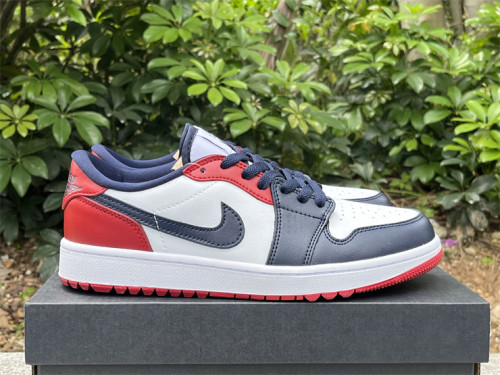 Authentic Air Jordan 1 Low Golf White/Blue/Red