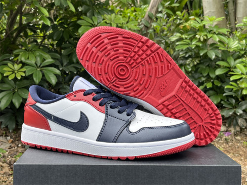 Authentic Air Jordan 1 Low Golf White/Blue/Red