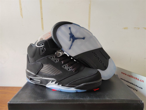Authentic Air Jordan 5 Black-OFF Noir