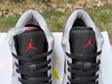 Authentic Air Jordan 1 Low Cement Grey/Fire Red-Black