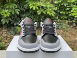 Authentic Air Jordan 1 Low Cement Grey/Fire Red-Black