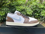 Authentic Air Jordan 1 Low White/Brown