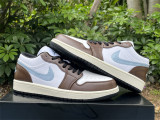 Authentic Air Jordan 1 Low White/Brown