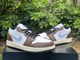 Authentic Air Jordan 1 Low White/Brown