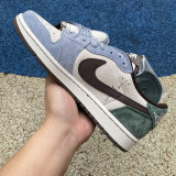 Authentic Tracis Scott x Air Jordan 1 Low Golf TS White/Blue