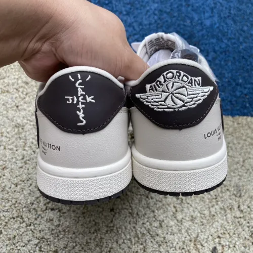 Authentic Travis Scott x Air Jordan 1 Low x Louis Vuitton Grey/Brown