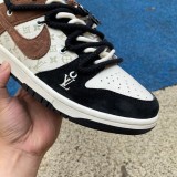 Authentic Nike Dunk Low Retro x Louis Vuitton Black/Brown