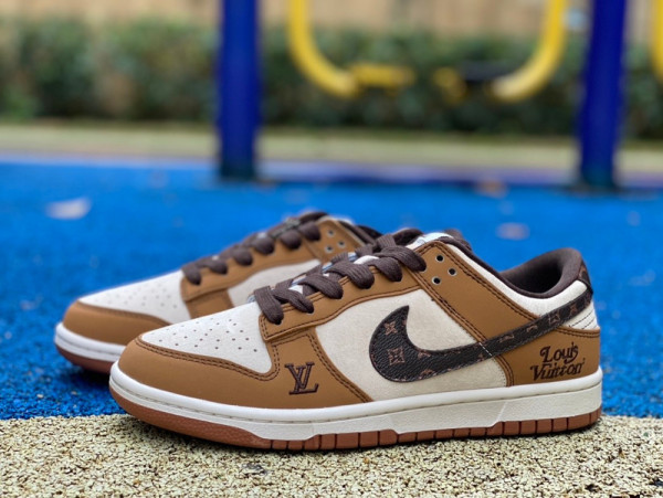 Authentic Nike Dunk Low Retro x Louis Vuitton Brown/Coffee