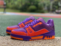 Authentic LV Trainer Sneaker Low Crystal Purple Red