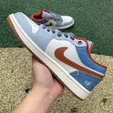 Authentic Air Jordan 1 Low Blue/White/Orange