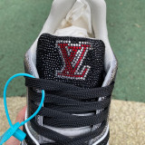 Authentic LV Trainer Sneaker Low Crystal Black White