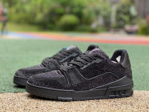 Authentic LV Trainer Sneaker Low Crystal Black