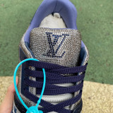 Authentic LV Trainer Sneaker Low Crystal Black/Grey/Blue
