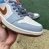 Authentic Air Jordan 1 Low Blue/White/Orange