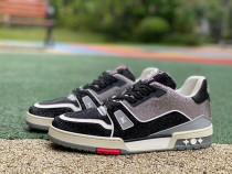 Authentic LV Trainer Sneaker Low Crystal Black White