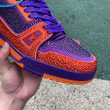 Authentic LV Trainer Sneaker Low Crystal Purple Red