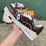 Authentic Tyler x LV Trainer Shoes Brown Stars