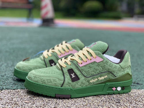 Authentic Tyler x LV Trainer Shoes Green Stars